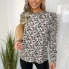 AX Paris Tops Floral Print Ruched Long Sleeve Top