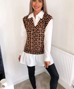 AX Paris Tops Geo Printed Tank Shirt