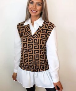 AX Paris Tops Geo Printed Tank Shirt