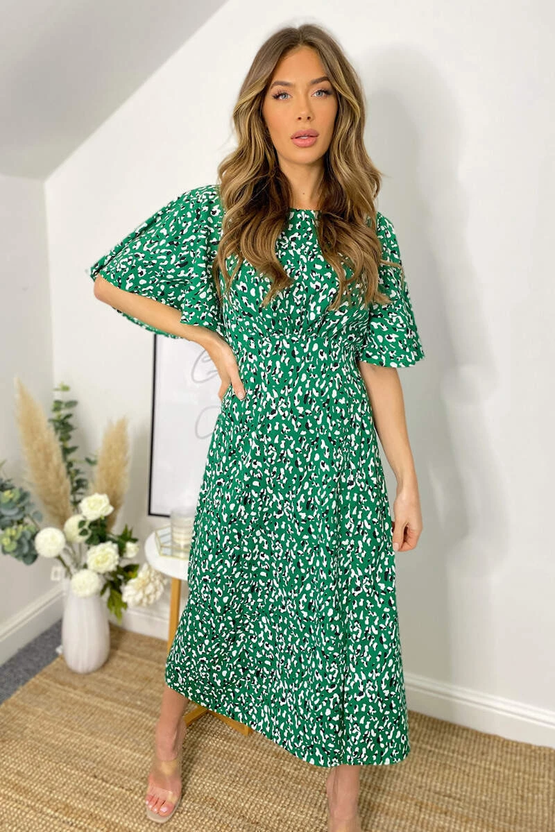 AX Paris Green Abstract Printed Midi Dress 2 AX Paris Green Abstract Printed Midi Dress