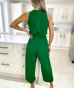 AX Paris Green Knot Front Jumpsuit Jumpsuits And Playsuits