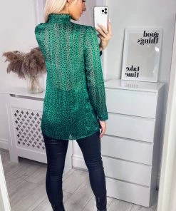 AX Paris Green Printed Button Up Shirt