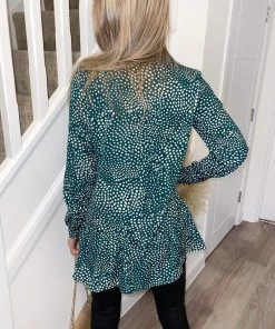 AX Paris Green Printed Frill Hem Shirt Dress 10 AX Paris Green Printed Frill Hem Shirt Dress