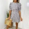 AX Paris Grey Multi Abstract Pleat Sleeve Dress Dresses