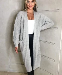 AX Paris Loungewear Grey Oversized Midi Length Cardigan