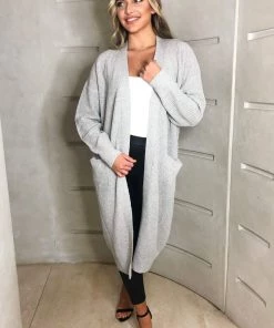 AX Paris Loungewear Grey Oversized Midi Length Cardigan