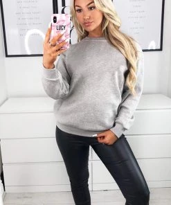 AX Paris Grey Oversized Sweatshirt
