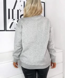 AX Paris Grey Oversized Sweatshirt