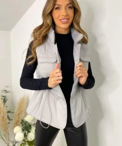 AX Paris Grey Puffer Gilet