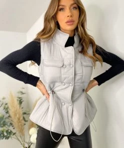 AX Paris Grey Puffer Gilet