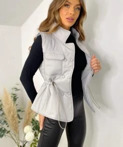 AX Paris Grey Puffer Gilet