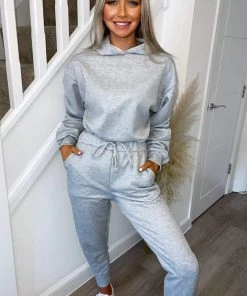 AX Paris Loungewear Grey Ruched Sleeve Lounge Set