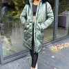 AX Paris Khaki Faux Fur High Shine Coat Coats & Jackets