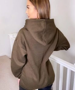 AX Paris Khaki LA Gold Printed Hoodie