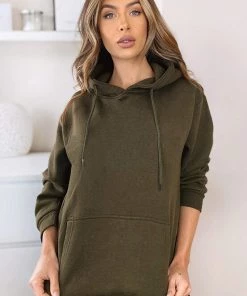 AX Paris Khaki Oversized Hoodie