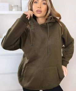 AX Paris Khaki Oversized Hoodie