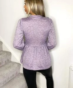 AX Paris Lavender Peplum Top