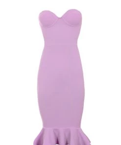 AX Paris Dresses Lilac Bandeau Frill Hem Dress