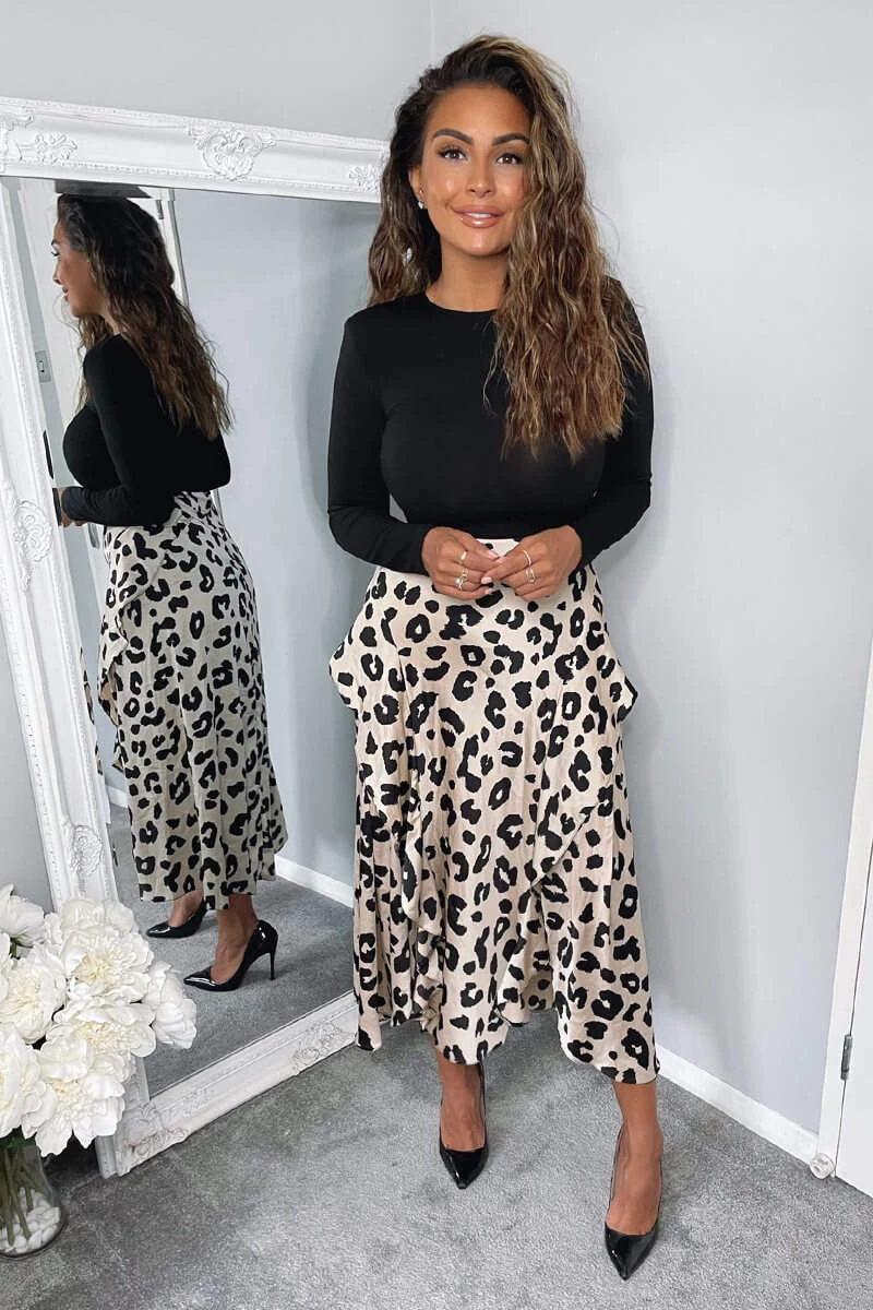 AX Paris Multi Animal Print 2 In 1 Long Sleeve Midi Dress 2 AX Paris Multi Animal Print 2 In 1 Long Sleeve Midi Dress