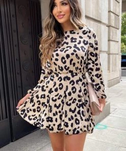 AX Paris Multi Animal Print Long Sleeve Pleat Dress 10 AX Paris Multi Animal Print Long Sleeve Pleat Dress