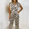 AX Paris Jumpsuits And Playsuits Multi Animal Printed Tie Waist Jumpsuit