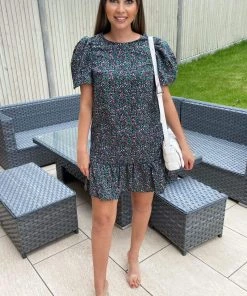 AX Paris Multi Ditsy Floral Puff Sleeve Smock Dress Jumpsuits And Playsuits