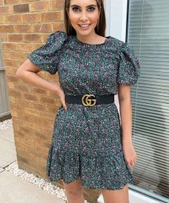 AX Paris Multi Ditsy Floral Puff Sleeve Smock Dress Jumpsuits And Playsuits