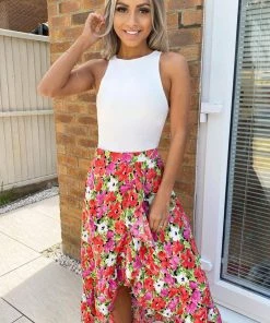 AX Paris Multi Floral Frill Wrap Midi Skirt Skirts & Shorts