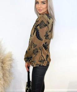 AX Paris Tops Multi Floral Print Shoulder Padded Blouse