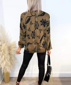 AX Paris Tops Multi Floral Print Shoulder Padded Blouse