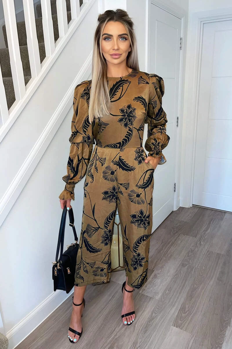 AX Paris Multi Floral Printed Elasticated Sleeve Jumpsuit 1 AX Paris Multi Floral Printed Elasticated Sleeve Jumpsuit