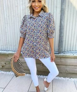 AX Paris Tops Multi Floral Short Sleeve Shirt