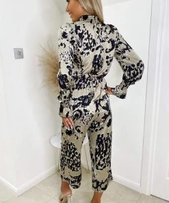 AX Paris Multi Printed Elasticated Neck Culotte Jumpsuit Jumpsuits And Playsuits