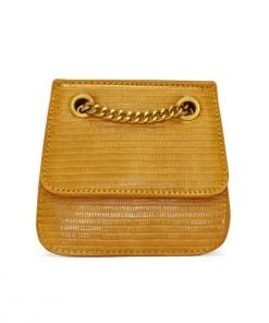 AX Paris Accessories Mustard Mini Textured Chain Strap Bag