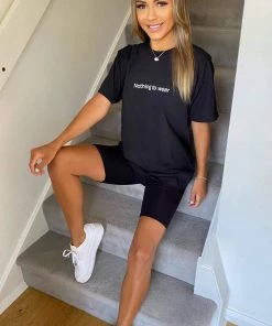 AX Paris Black Slinky Cycling Shorts