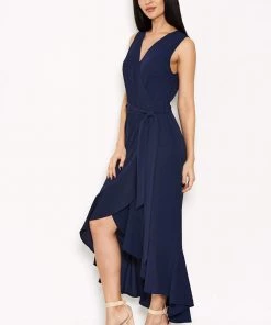 AX Paris Navy Frill Wrap Dress 9 AX Paris Navy Frill Wrap Dress