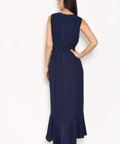 AX Paris Navy Frill Wrap Dress 8 AX Paris Navy Frill Wrap Dress