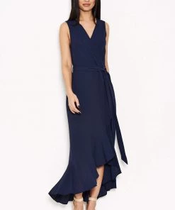 AX Paris Navy Frill Wrap Dress 10 AX Paris Navy Frill Wrap Dress