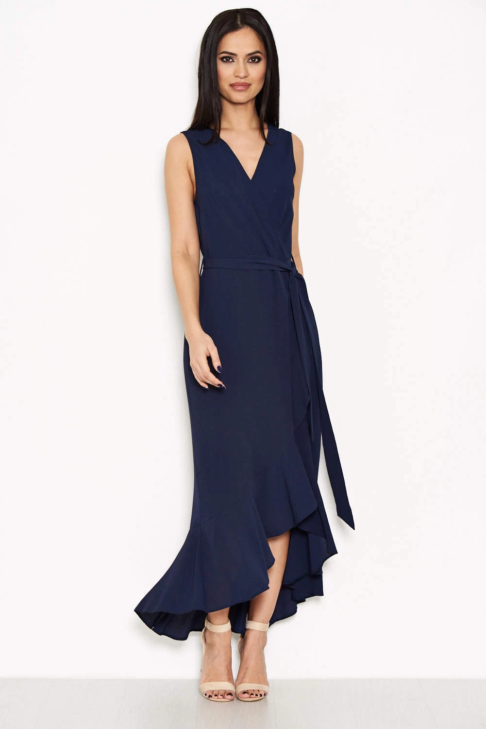 AX Paris Navy Frill Wrap Dress 5 AX Paris Navy Frill Wrap Dress