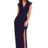 AX Paris Navy Lace Wrap Over Maxi Dress Dresses