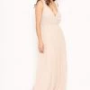 AX Paris Nude Pleated Maxi Dress With Lace Straps