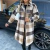 AX Paris Coats & Jackets Oatmeal Checked Oversized Jacket