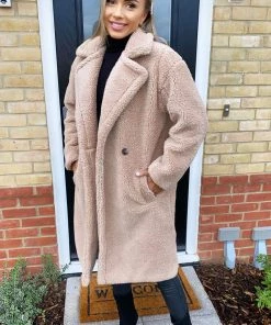 AX Paris Oatmeal Faux Fur Teddy Coat Coats & Jackets