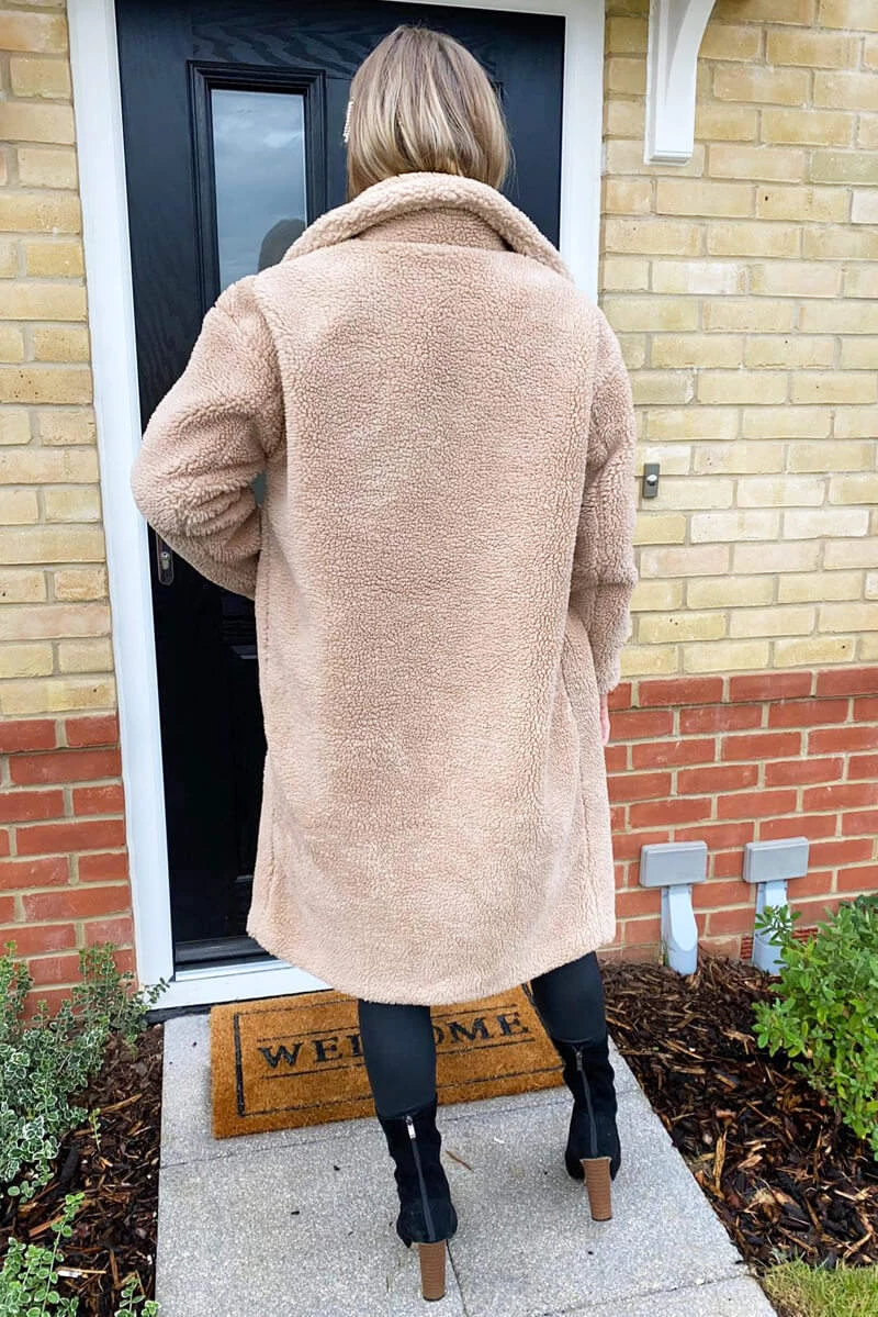 AX Paris Oatmeal Faux Fur Teddy Coat Coats & Jackets 4 AX Paris Oatmeal Faux Fur Teddy Coat Coats & Jackets