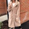AX Paris Coats & Jackets Oatmeal Midi Teddy Coat