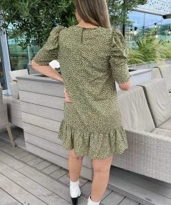 AX Paris Olive Ditsy Leaf Print Shift Dress Dresses