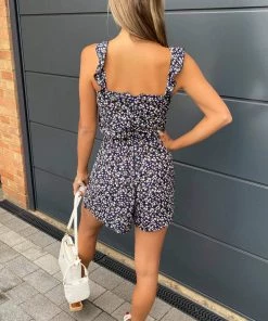 AX Paris Jumpsuits And Playsuits Navy Floral Playsuit