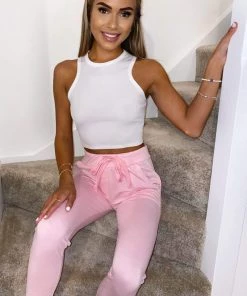 AX Paris Pink Basic Drawstring Joggers