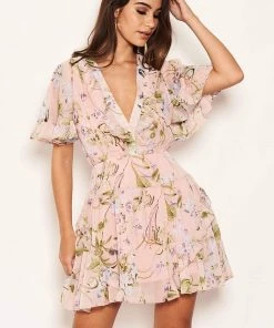 AX Paris Dresses Pink Floral Frill Dress