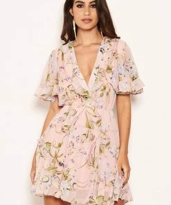 AX Paris Dresses Pink Floral Frill Dress